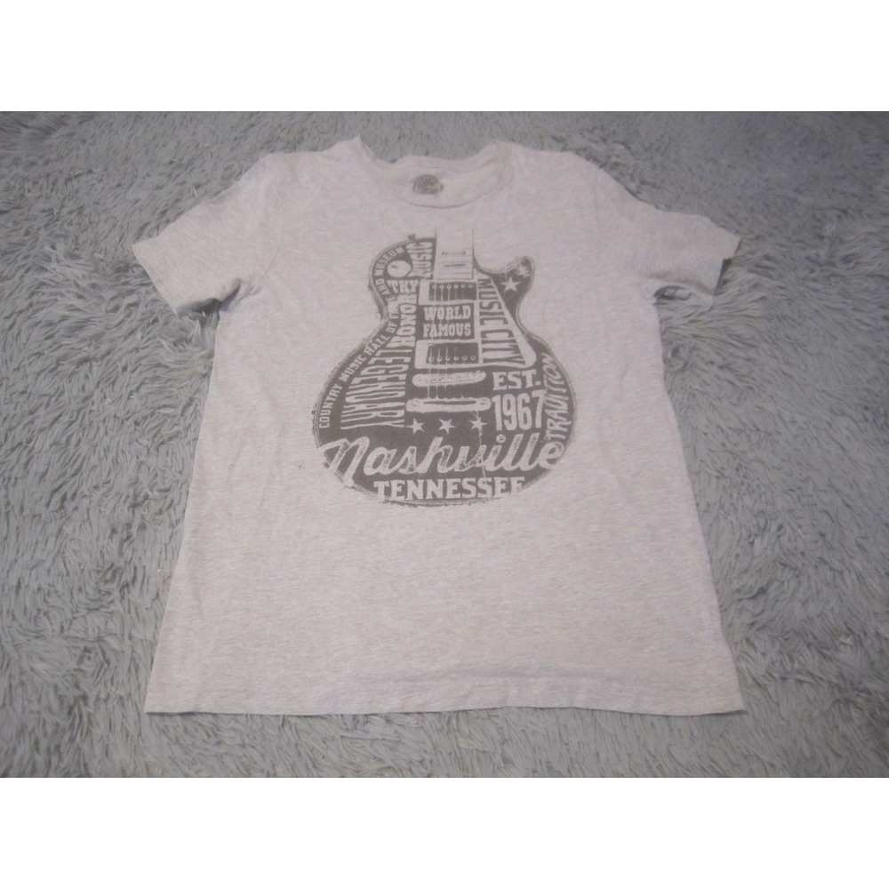 Nashville Tennessee Shirt Mens Medium Gray Crew Neck Graphic Print Short Sleeve